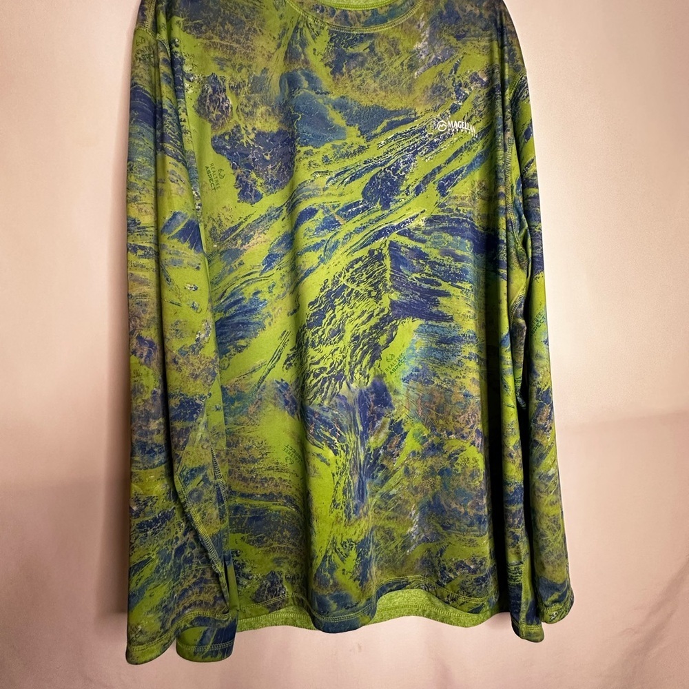 Magellan Outdoors Long Sleeve Tee Green and Blue - Picture 2 of 11